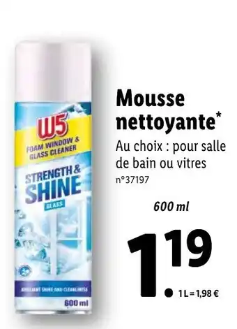 Lidl Mousse nettoyante offre