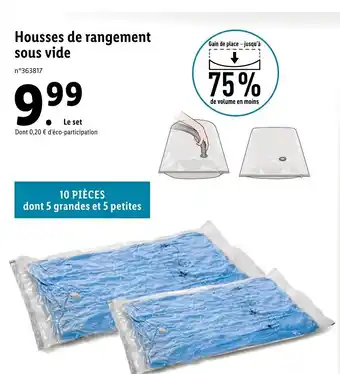 Lidl Housses de rangement sous vide offre