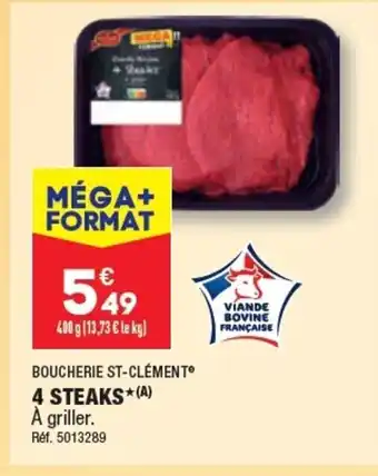 4 STEAKS*(A) Ă griller.
