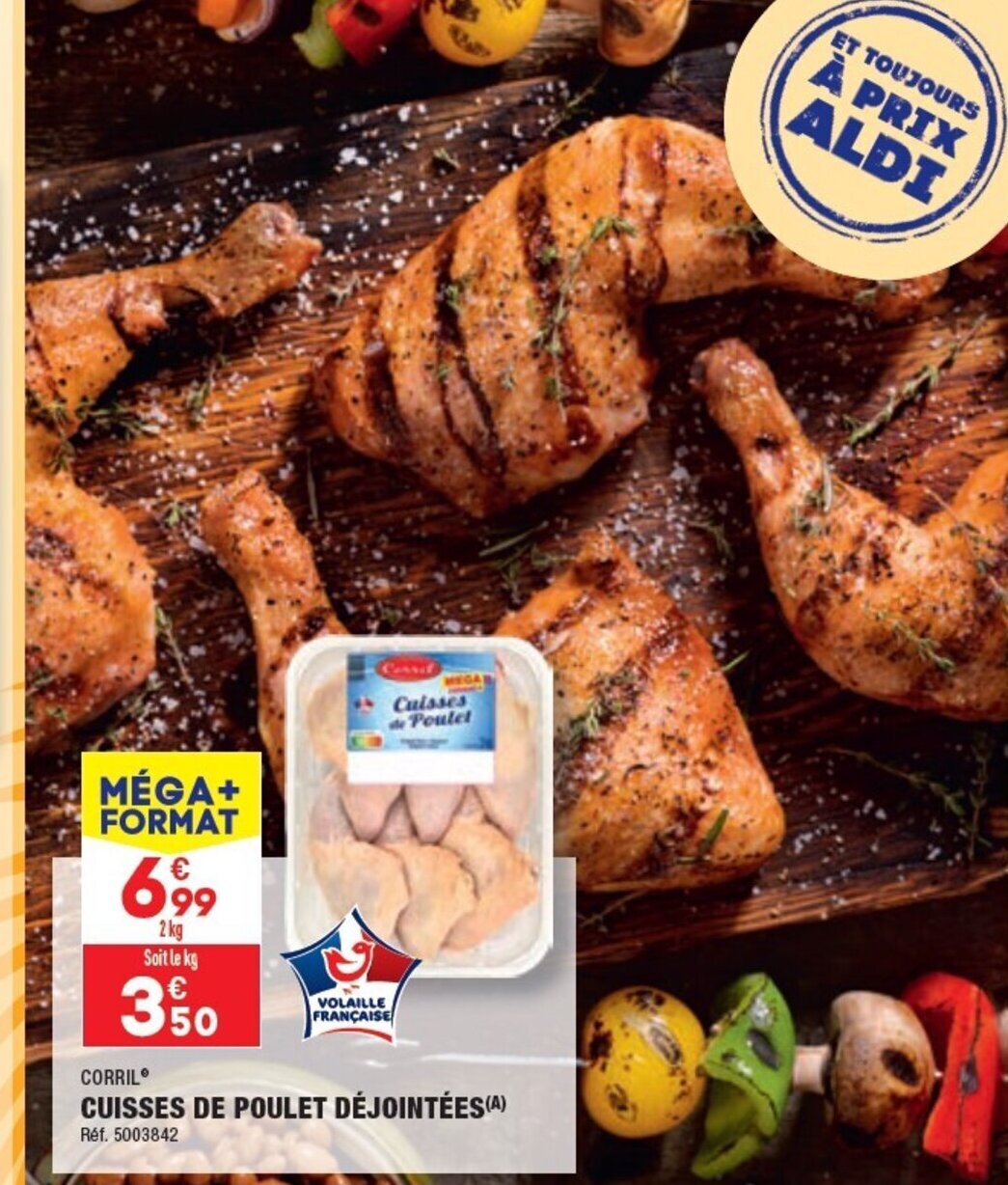 ALDI CUISSES DE POULET DÉJOINTÉES(A) offre