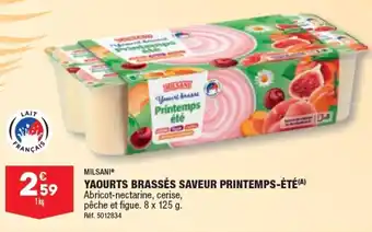 YAOURTS BRASSÉS SAVEUR PRINTEMPS-ÉTÉ (A) Abricot-nectarine, cerise, pêche et figue. 8 x 125 g.