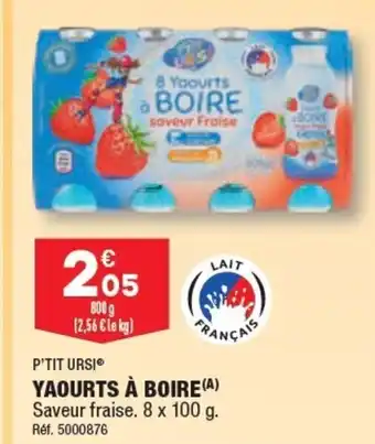 YAOURTS Ă BOIRE(A) Saveur fraise. 8 x 100 g.