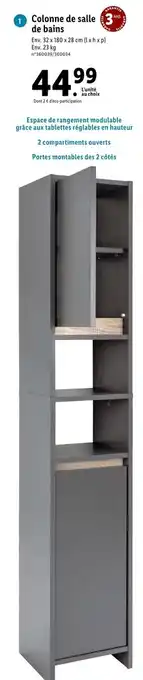 Lidl Colonne de salle de bains offre