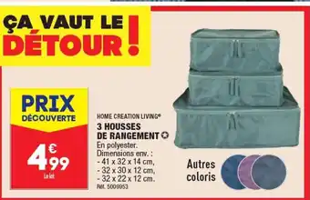 ALDI HOME CREATION LIVINGⓇ 3 HOUSSES DE RANGEMENT En polyester. Dimensions env. : offre
