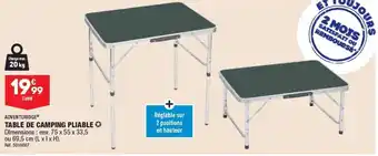 ALDI TABLE DE CAMPING PLIABLE ✪ Dimensions : env. 75 x 55 x 33,5 ou 69,5 cm (L xlx H). Réf. 5010067 offre