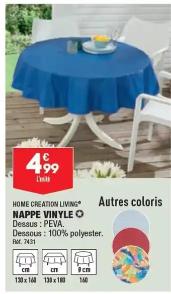 ALDI NAPPE VINYLE * Dessus : PEVA. offre