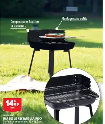 ALDI BARBECUE RECTANGULAIRE ✪ Surface de cuisson env. 33 x 26,5 cm. offre