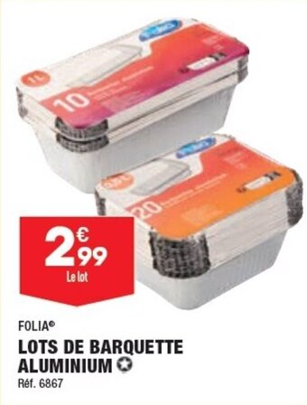 LOTS DE BARQUETTE ALUMINIUM Réf. 6867