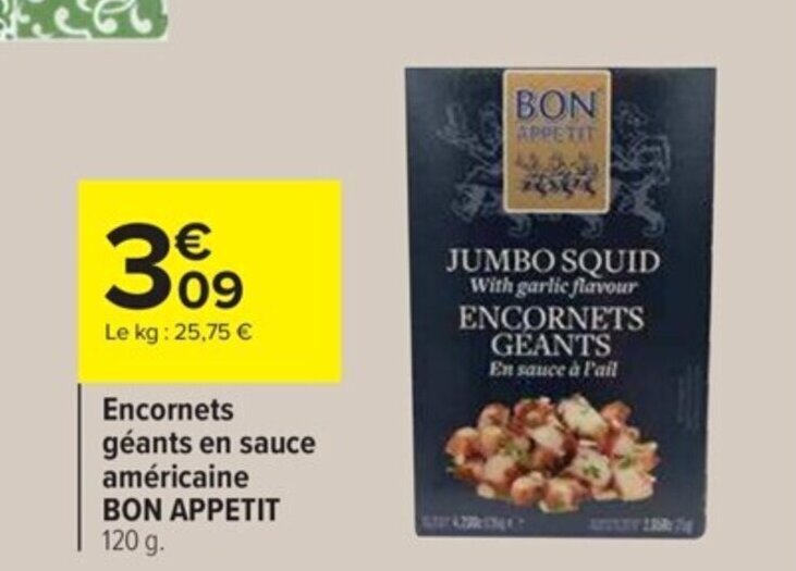 Promo géants en sauce américaine BON APPETIT 120 g. chez