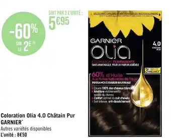 Géant Casino Coloration Olia 4.0 Châtain Pur GARNIER* offre