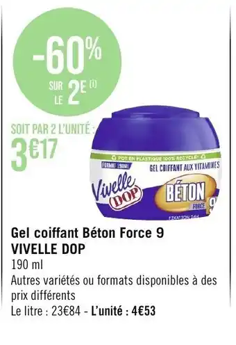 Gel coiffant Béton Force 9 VIVELLE DOP