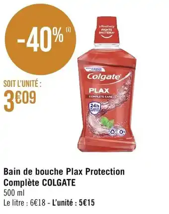 Géant Casino Bain de bouche Plax Protection Complète COLGATE 500 ml offre
