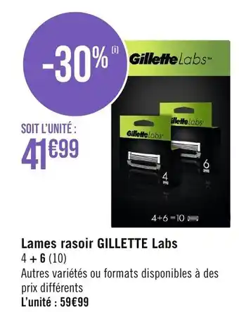 Géant Casino Lames rasoir GILLETTE Labs offre