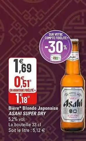 G20 Asahi super dry offre