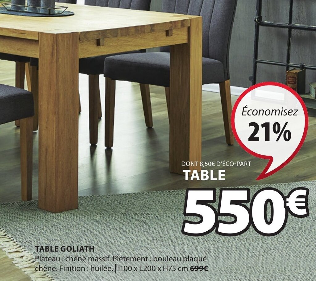 Promo Table Goliath chez JYSK