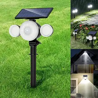 Lampe solaire extérieur jardin ultra puissante 88led avec détecteur de mouvement etanche ip65, eclairage spot solaire exte...