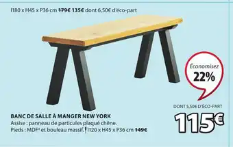 JYSK Banc de Salle à Manger New York offre