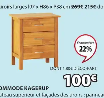 JYSK Tiroirs étroits 153 x H61 x P38cm offre