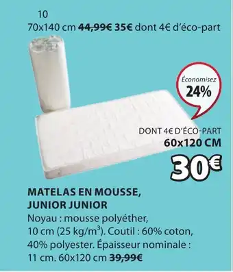 JYSK Matelas en Mousse offre