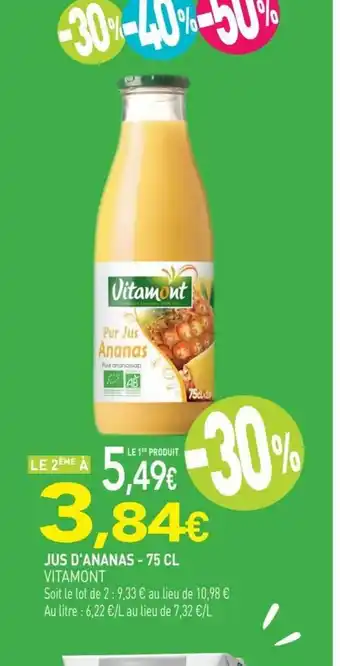 naturéO JUS D'ANANAS - 75 CL VITAMONT offre