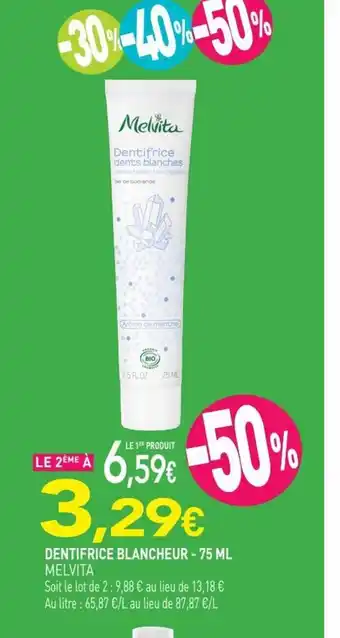 naturéO DENTIFRICE BLANCHEUR - 75 ML MELVITA offre