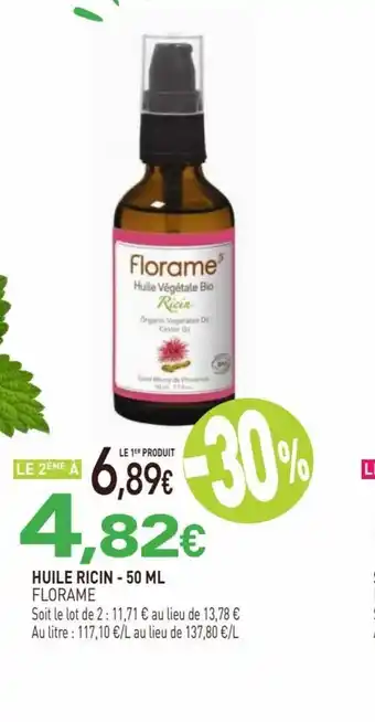 naturéO HUILE RICIN - 50 ML FLORAME offre