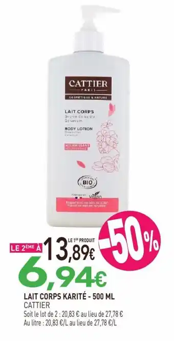 LAIT CORPS KARITÉ - 500 ML CATTIER
