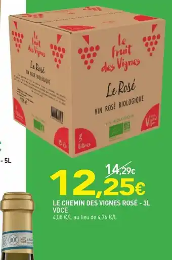naturéO LE CHEMIN DES VIGNES ROSÉ - 3L VDCE offre