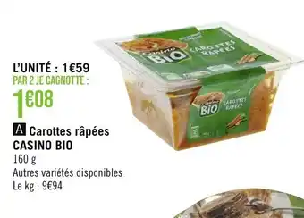 Géant Casino A Carottes râpées CASINO BIO offre