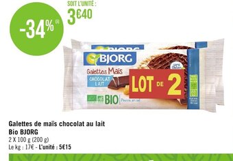 Géant Casino Galettes de maïs chocolat au lait offre