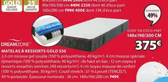 JYSK Matelas à Ressorts Gold S50 offre