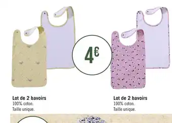 Géant Casino Lot de 2 bavoirs offre