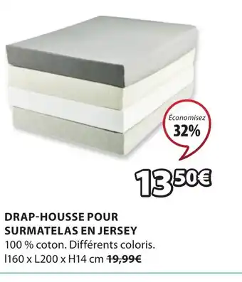 JYSK Drap-Housse Pour Surmatelas en Jersey offre