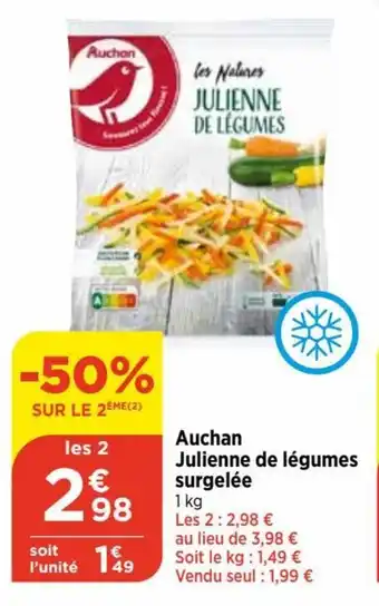 Bi1 Auchan Julienne de légumes surgelée offre