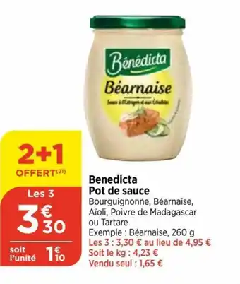 Bi1 Benedicta Pot de sauce offre