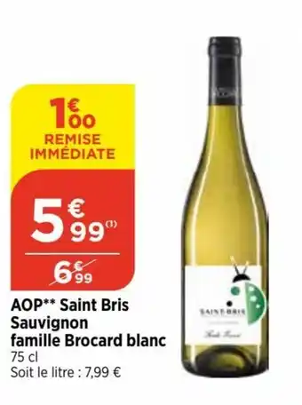 AOP** Saint Bris Sauvignon famille Brocard blanc 75 cl