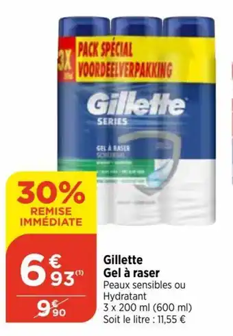 Bi1 Gillette Gel à raser offre