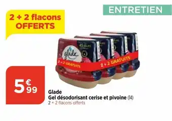 Bi1 Glade Gel désodorisant cerise et pivoine (14) 2 + 2 flacons offerts offre