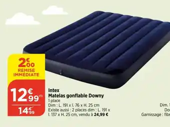 Intex (1) Matelas gonflable Downy 1 place