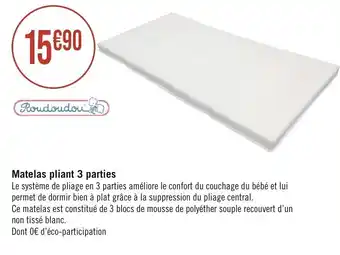 Matelas pliant 3 parties