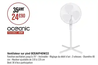 Ventilateur sur pied OCEAVP40W22