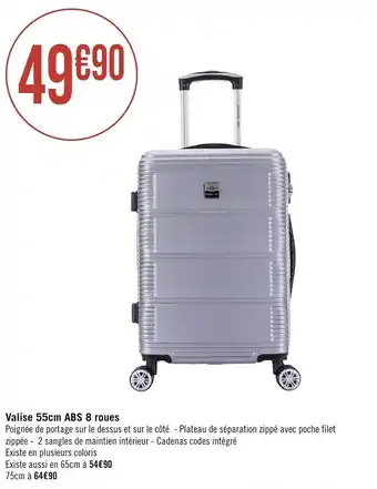 Géant Casino Valise 55cm ABS 8 roues offre