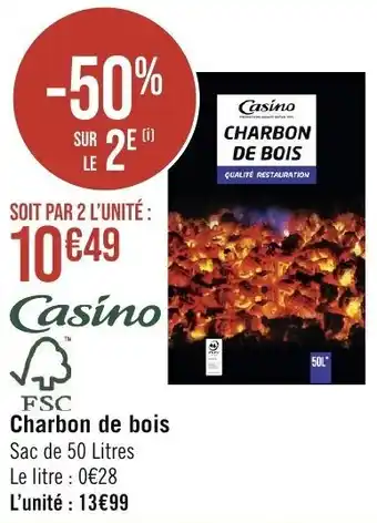 Géant Casino Charbon de bois offre