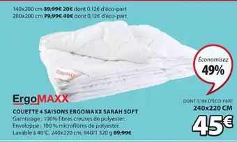 JYSK Couette 4 Saisons Ergomaxx Sarah Soft offre