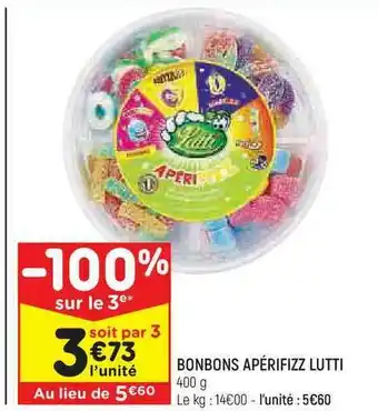 Leader Price Bonbons Apérifizz Lutti offre