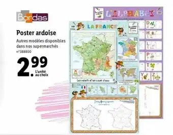 Lidl Poster Ardoise Bordas offre