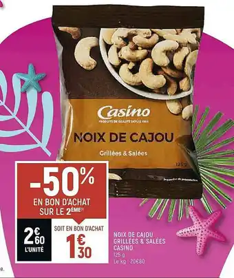 Spar Noix De Cajou Grillées & Salées Casino offre