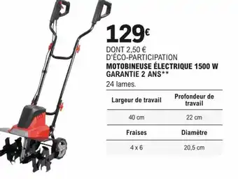 MOTOBINEUSE ÉLECTRIQUE 1500 W GARANTIE 2 ANS**