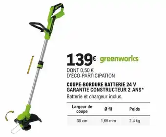 COUPE-BORDURE BATTERIE 24 V GARANTIE CONSTRUCTEUR 2 ANS