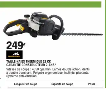 E.Leclerc Brico TAILLE-HAIES THERMIQUE 22 CC GARANTIE CONSTRUCTEUR 2 ANS* offre